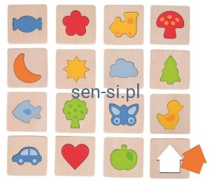 Memory dotykowe - 32 drewniane kształty