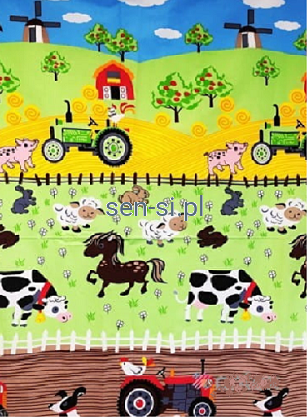 POSZEWKA na kołdrę 100x140 cm, farma