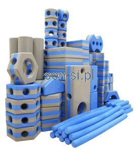 Piankowe klocki , bardzo duże, 105 szt. do łączenia