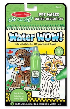 Kolorowanka wodna - labirynt, zwierzęta