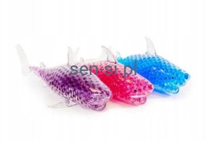 Gniotek z kolorowymi kulkami żelowymi Rekin 